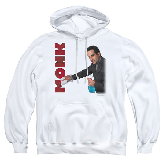 MONK : CLEAN UP ADULT PULL OVER HOODIE White 2X