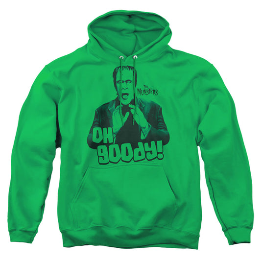 MUNSTERS : OH GOODY ADULT PULL OVER HOODIE KELLY GREEN 2X