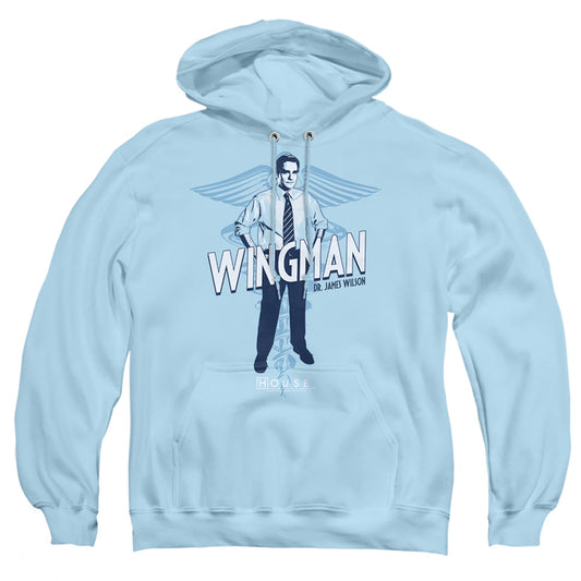 HOUSE : WINGMAN ADULT PULL OVER HOODIE LIGHT BLUE 2X
