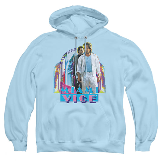 MIAMI VICE : MIAMI HEAT ADULT PULL OVER HOODIE LIGHT BLUE 2X