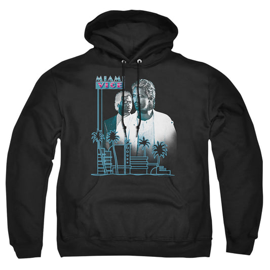 MIAMI VICE : LOOKING OUT ADULT PULL OVER HOODIE Black 2X