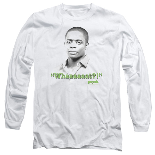PSYCH : WHAAAAAAT?! L\S ADULT T SHIRT 18\1 WHITE MD