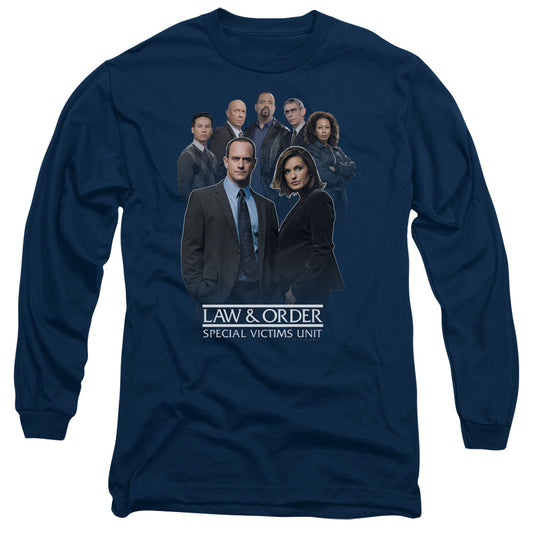 LAW AND ORDER SVU : TEAM L\S ADULT T SHIRT 18\1 NAVY 2X