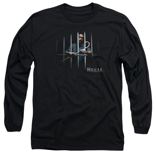 HOUSE : BEHIND BARS L\S ADULT T SHIRT 18\1 BLACK MD