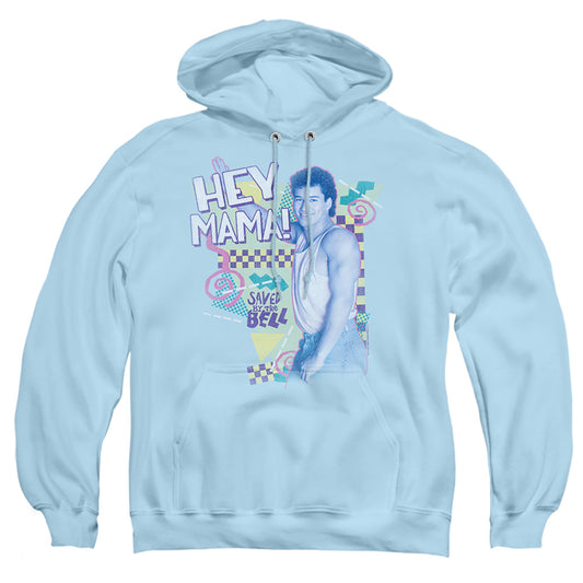 SAVED BY THE BELL : HEY MAMA ADULT PULL OVER HOODIE LIGHT BLUE 2X