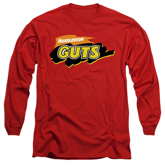 NICKELODEON GUTS : GUTS LOGO L\S ADULT T SHIRT 18\1 Red MD
