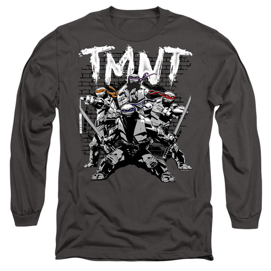 TEENAGE MUTANT NINJA TURTLES : TMNT TEAM L\S ADULT T SHIRT 18\1 Charcoal SM