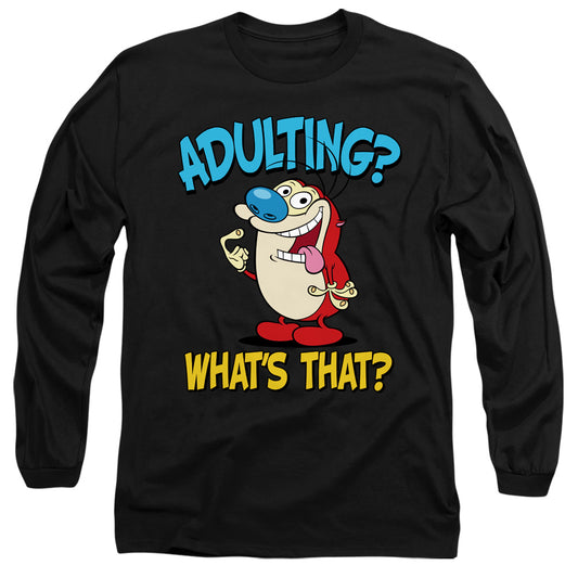 REN AND STIMPY : ADULT T SHIRT ING 2 L\S ADULT T SHIRT 18\1 Black MD