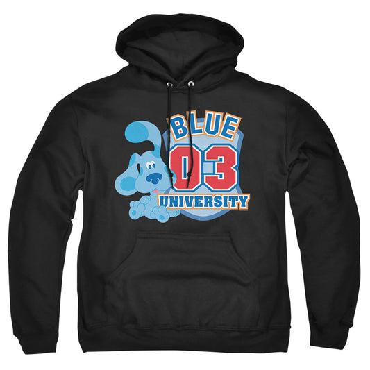 BLUE'S CLUES (CLASSIC) : UNIVERSITY ADULT PULL OVER HOODIE Black 2X