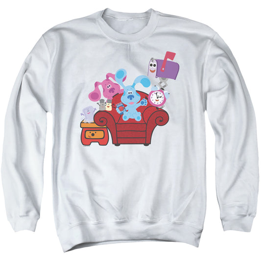 BLUE'S CLUES AND YOU : FRIENDS FOREVER ADULT CREW SWEAT White SM