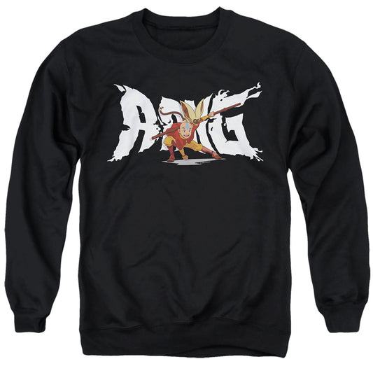 AVATAR THE LAST AIRBENDER : AANG AND MOMO ADULT CREW SWEAT Black 3X