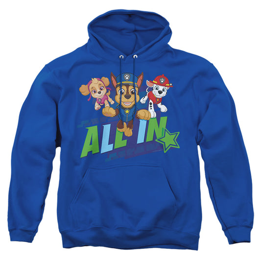 PAW PATROL : ALL IN ADULT PULL OVER HOODIE Royal Blue 2X