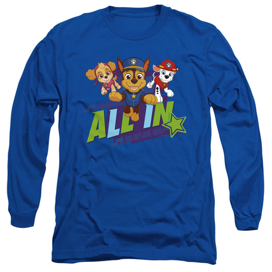 PAW PATROL : ALL IN L\S ADULT T SHIRT 18\1 Royal Blue MD