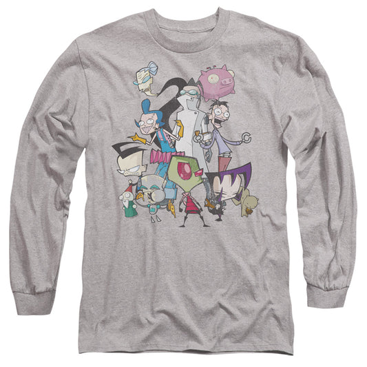 INVADER ZIM : GROUP SHOT L\S ADULT T SHIRT 18\1 Athletic Heather 2X