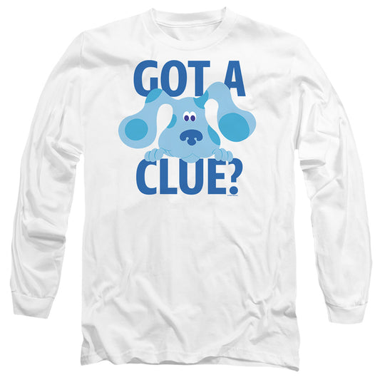 BLUE'S CLUES : GET A CLUE L\S ADULT T SHIRT 18\1 White SM