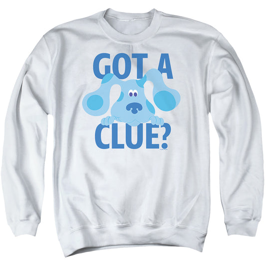 BLUE'S CLUES : GET A CLUE ADULT CREW SWEAT White 2X