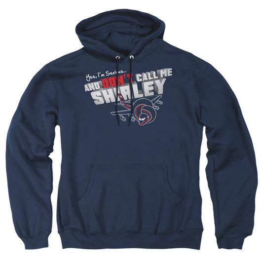 AIRPLANE : DON'T CALL ME SHIRLEY ADULT PULL-OVER HOODIE Navy 2X
