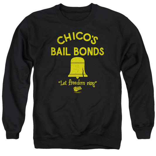 BAD NEWS BEARS : CHICO'S BAIL BONDS ADULT CREW NECK SWEATSHIRT BLACK 2X