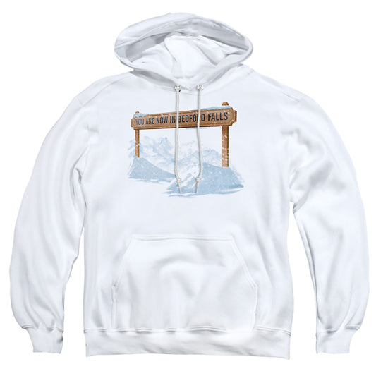 IT'S A WONDERFUL LIFE : BEDFORD FALLS ADULT PULL OVER HOODIE White 2X