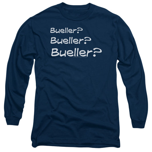 FERRIS BUELLER : BUELLER? L\S ADULT T SHIRT 18\1 NAVY LG