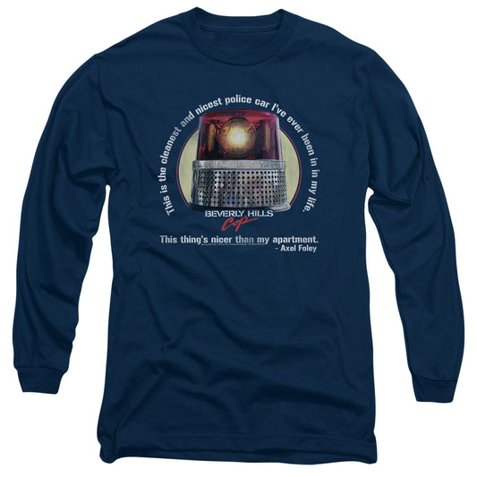 BEVERLY HILLS COP : NICEST POLICE CAR L\S ADULT T SHIRT 18\1 NAVY LG
