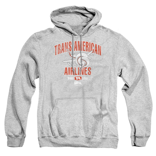 AIRPLANE : TRANS AMERICAN ADULT PULL-OVER HOODIE Athletic Heather 2X