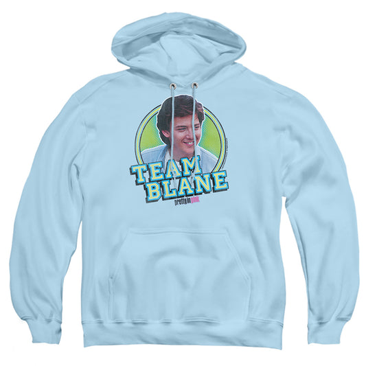 PRETTY IN PINK : TEAM BLANE ADULT PULL OVER HOODIE LIGHT BLUE 2X