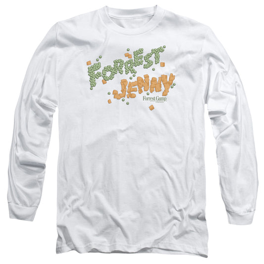 FORREST GUMP : PEAS AND CARROTS L\S ADULT T SHIRT 18\1 WHITE LG
