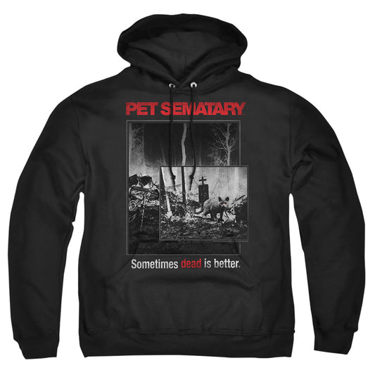 PET SEMATARY : CAT POSTER ADULT PULL OVER HOODIE Black 2X