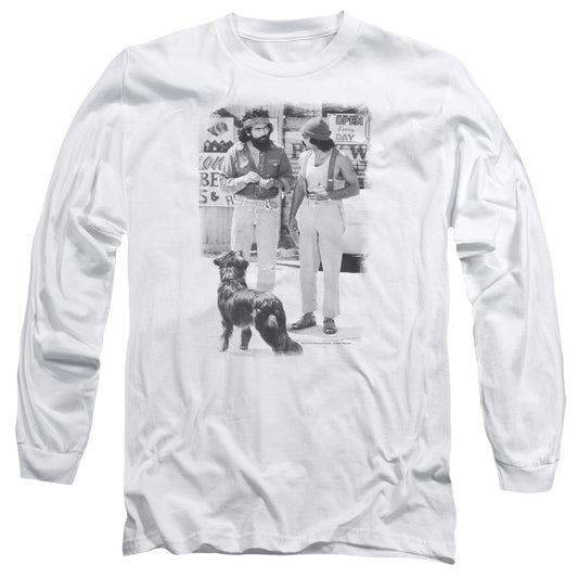 UP IN SMOKE : CHEECH AND CHONG DOG L\S ADULT T SHIRT 18\1 White SM