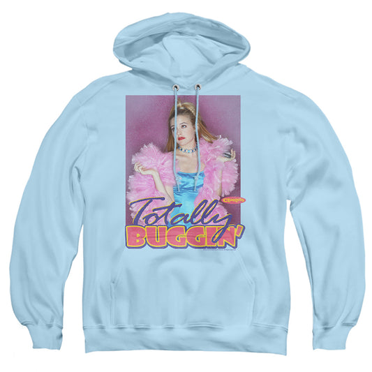 CLUELESS : TOTALLY BUGGIN' ADULT PULL OVER HOODIE Light Blue 2X