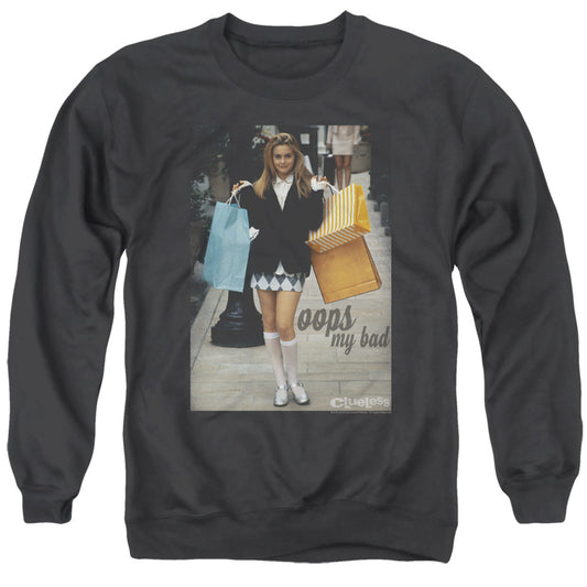 CLUELESS : OOPS MY BAD ADULT CREW SWEAT Black 2X