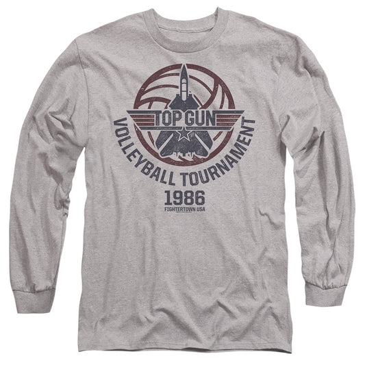 TOP GUN : VOLLEYBALL GREY L\S ADULT T SHIRT 18\1 Athletic Heather 2X
