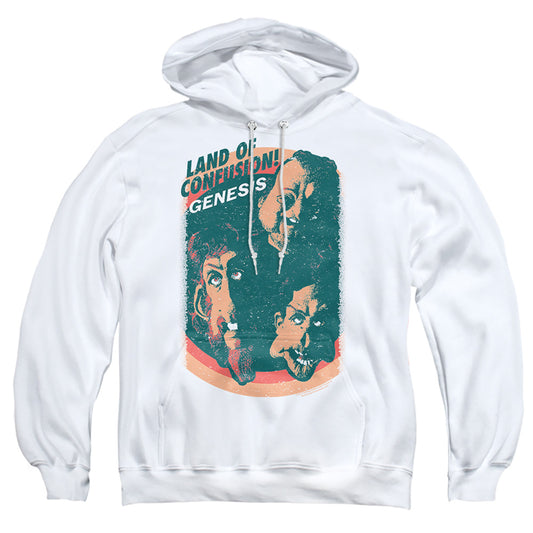 GENESIS : LAND OF CONFUSION ADULT PULL OVER HOODIE White MD