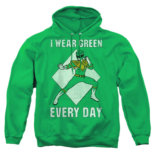 POWER RANGERS : ALWAYS GREEN ADULT PULL OVER HOODIE Kelly Green MD