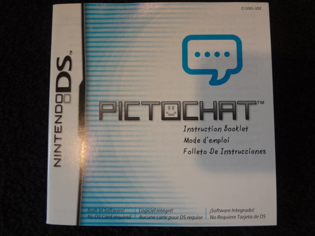 PictoChat Instruction Booklet Nintendo DS