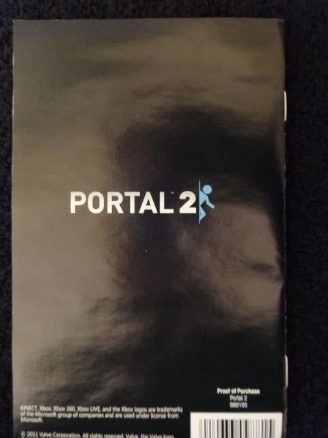 Portal 2 Instruction Booklet Xbox 360