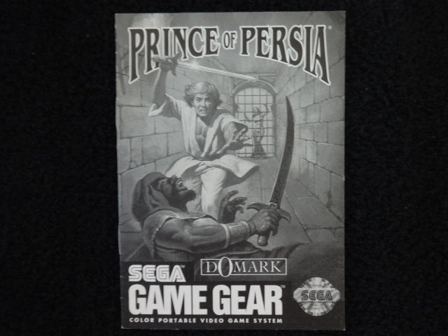 Prince Of Persia Instruction Booklet Sega Game Gear
