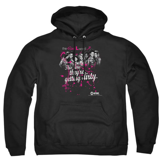 REAL L WORD : DIRTY ADULT PULL OVER HOODIE Black 2X