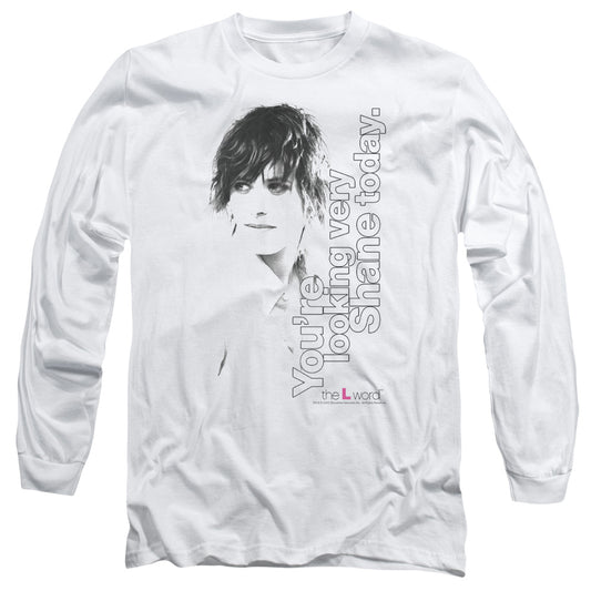 THE L WORD : LOOKING SHANE TODAY L\S ADULT T SHIRT 18\1 WHITE LG
