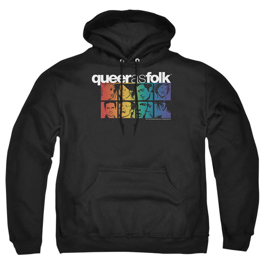 QUEER AS FOLK : CAST ADULT PULL OVER HOODIE Black MD