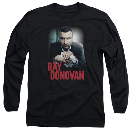 RAY DONOVAN : CLEAN HANDS L\S ADULT T SHIRT 18\1 Black MD