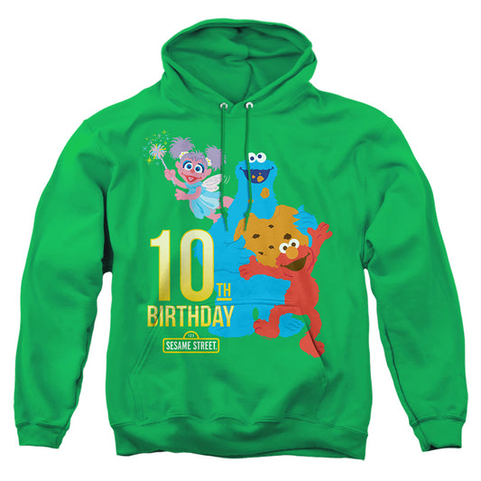 SESAME STREET : 10TH BIRTHDAY ADULT PULL OVER HOODIE Kelly Green MD