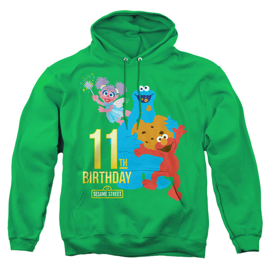SESAME STREET : 11TH BIRTHDAY ADULT PULL OVER HOODIE Kelly Green MD