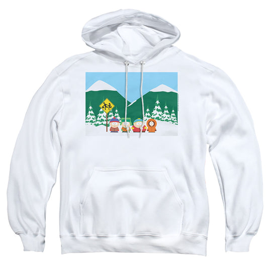 SOUTH PARK : BUS STOP ADULT PULL OVER HOODIE White 2X