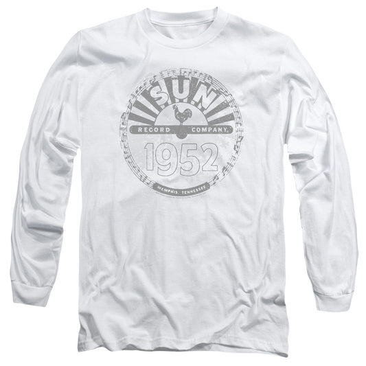 SUN RECORDS : CRUSTY LOGO L\S ADULT T SHIRT 18\1 White MD