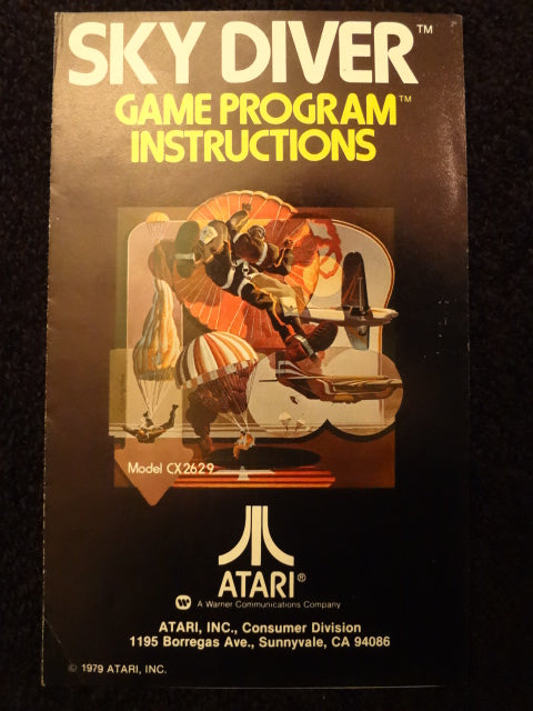 Sky Diver Instruction Booklet Atari 2600