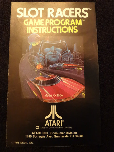 Slot Racer Instruction Booklet Atari 2600