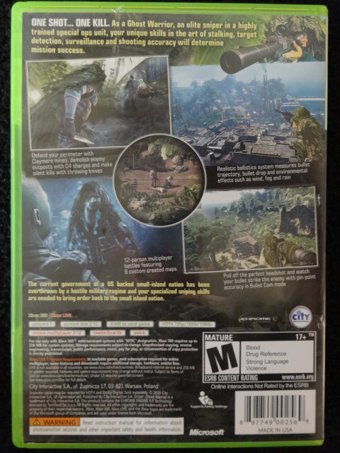 Sniper Ghost Warrior Microsoft Xbox 360