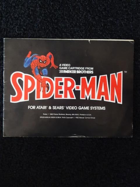 Spider Man Instruction Booklet Atari 2600